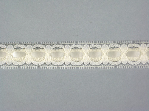 Ivory Edge Lace Trim - Beading w/ Ribbon - 0.75 (IV0034E06) 
